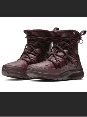 Nike Tanjun High Rise Lace-Up Boots, Burgundy - Size 7.5